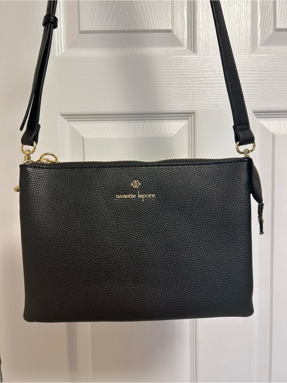 Nanette Lepore Black Pebbled Faux Leather Convertible Crossbody - Picture 7 of 12
